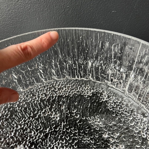 Large Iittala Aslak Glass Salad Bowl MCM Finland Tapio Wirkkala Design Vintage - Picture 9 of 10